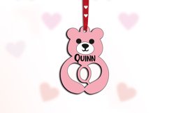 Alphabet Valentine Day Love Bear Letter Q Gift Laser SVG Product Image 3