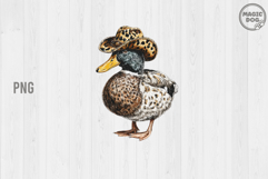 Cowboy duck western mallard with leopard hat PNG Product Image 1