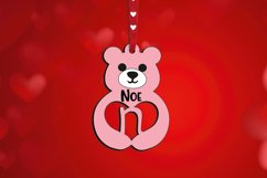 Valentine&#039;s Day Love Bear Letter N Gift Laser Alphabet SVG Product Image 2