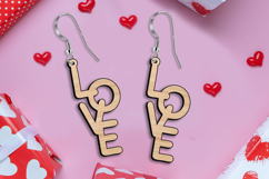 SVG Hanging Love Text Valentine Earrings Laser Romantic Gift Product Image 2