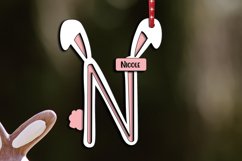Easter Ornament Laser Letter N Basket Tag SVG Bunny Tail Product Image 2