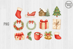 Watercolor Christmas Woodland Animal Clipart Bundle Product Image 4