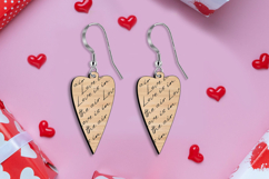 SVG Love Heart Earring Valentine's Day Gift Laser Romantic Product Image 3