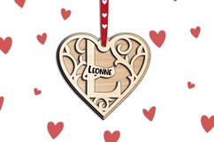 Laser Monogram Letter L Valentine Day Gift Love Romantic SVG Product Image 2