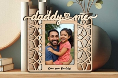 Abstract SVG Daddy and Me Photo Frame Kids Laser Child Gift Product Image 1