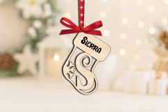 Alphabet Letter S Laser SVG Christmas Ornament Sock Monogram Product Image 2