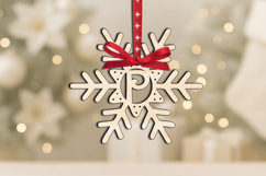 Alphabet SVG Christmas Letter P Ornament Laser Gift Holiday Product Image 1