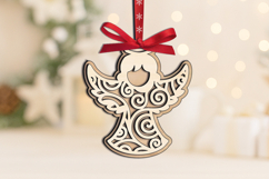 Angel Ornament Christmas Night Holiday SVG Laser Present Product Image 1