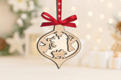 Arabesque Laser SVG Christmas Ornament Nativity Scene Gift Product Image 1
