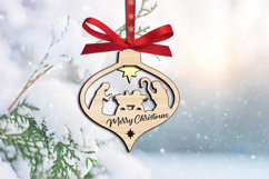 Arabesque Nativity Merry Christmas Ornament SVG Laser Decor Product Image 1