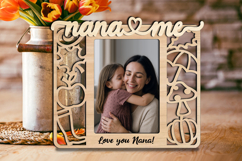 Autumn Boot SVG Nana and Me Photo Frame Gift Laser Fall Kids Product Image 1