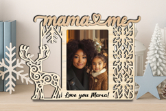 Christmas Mama and Me SVG Photo Frame Winter Deer Laser Gift Product Image 2