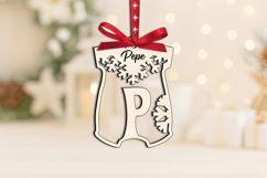 Baby Letter P SVG Onesie Laser Christmas Ornament Alphabet Product Image 2