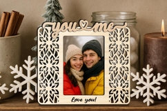Snowflake You Me SVG Frame Photo Love Romantic Christmas Product Image 2