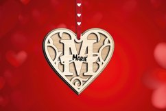 Valentine Day Monogram Letter M Love Gift Romantic SVG Laser Product Image 2