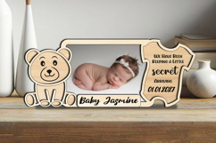Bear SVG Baby Photo Frame Gift Present Newborn Home Decor Product Image 1