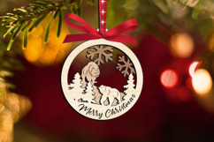 Bears SVG Merry Christmas Holiday Ornament Laser Home Decor Product Image 1