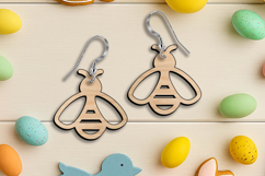 Bee Easter Earring SVG Laser Accessory Gift Wasp Insect Home Product Image 1