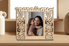 Bee Flower Nana and Me SVG Frame Photo Gift Laser Kids Gift Product Image 1