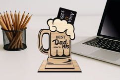 Beer Mug Father&#039;s Day SVG Gift Card Money Holder Laser Cut Product Image 2