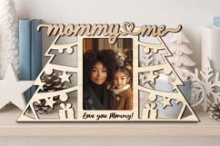 Christmas Mommy and Me SVG Frame Photo Laser Present Winter Product Image 2