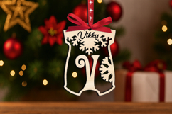 Bodysuit Letter V SVG Laser Baby Christmas Ornament Newborn Product Image 2