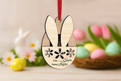 Bunny Flowers Egg Easter Gift Card Money Holder SVG Laser Product Image 2