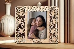 Butterfly Nana Girl SVG Photo Frame Design Gift Laser Love Product Image 1