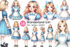 Wonderland Girl | Watercolor Alice Adventure Inspired Blue Product Image 1