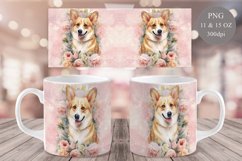 Corgi Mug Sublimation | Watercolor Dog Mug Wrap Product Image 1