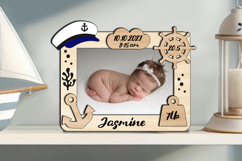 Captain Baby Photo Frame SVG Sea Summer Newborn Picture Gift Product Image 1