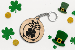 Cauldron Lucky Charm Keychain SVG Patrick Day Laser Money Product Image 2