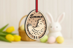 SVG Easter Hen Egg Basket Name Tag Laser Ornament Present Product Image 2