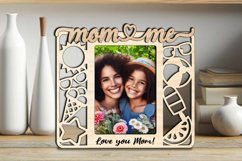 Summer Vibes Mom and Me SVG Photo Frame Laser Sun Ice Cream Product Image 2