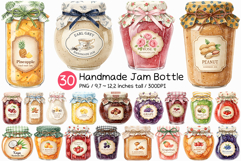 Handmade Jam Bottle | Watercolor png Glass Jar Mango Berry Product Image 1