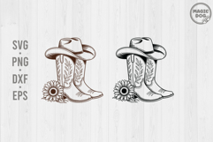 Cowgirl Boots and Flowers|Western Boots|Cowboy Flowers SVG Product Image 1