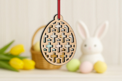 Holiday SVG Easter Egg Crosses Laser Ornament Present Gift Product Image 2