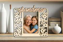 Cherry blossom Granddaughter Grandma SVG Photo Frame Laser Product Image 1