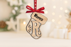 Christmas Ornament Letter R Laser SVG Alphabet Sock Monogram Product Image 1