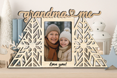 Christmas Tree Grandma and Me SVG Photo Frame Laser Gift Pic Product Image 1