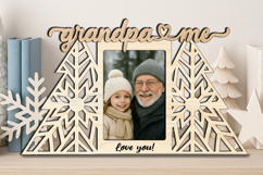 Christmas Tree SVG Winter Grandpa and Me Photo Frame Present Product Image 1