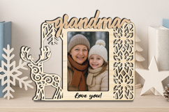 Christmas Winter Grandma SVG Photo Frame Laser Gift Home Pic Product Image 1