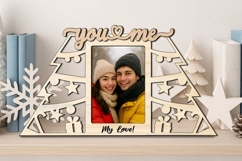 Christmas You Me SVG Frame Photo Love Romantic Winter Gift Product Image 1