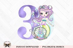 3rd Birthday Mermaid PNG For Sublimation Or Printing Product Image 1