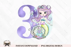 3rd Birthday Mermaid PNG For Sublimation Or Printing Product Image 1