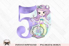 5th Birthday Mermaid PNG For Sublimation Or Printing Product Image 1
