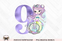 9th Birthday Mermaid PNG For Sublimation Or Printing Product Image 1