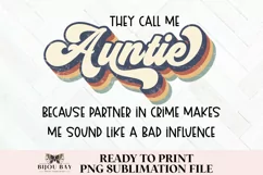 Retro Funny They Call Me Auntie Sublimation PNG Product Image 1