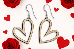 Cut Out Laser SVG Love Heart Valentine Earrings Romance Gift Product Image 1