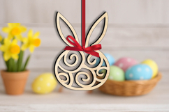 Cute Bunny Ears SVG Easter Ornament Laser Holiday Present Product Image 1